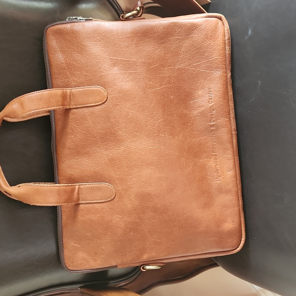 Vintage Carrier brown leather computer briefcase messenger bag - Picture 6 of 17